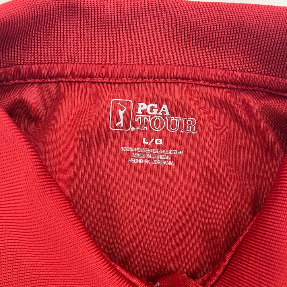 PGA Tour Mens Size L Golf Polo Shirt Red Plaid Short Sleeve Summer Outdoor - Picture 4 of 7